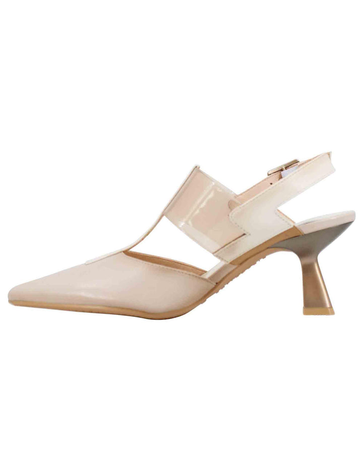 Decollete slingback donna in pelle beige con punta a punta CHV243369 C003 Hispanitas 