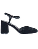 Women's Black Velvet Ankle Strap Pumps 693Z70VK 03