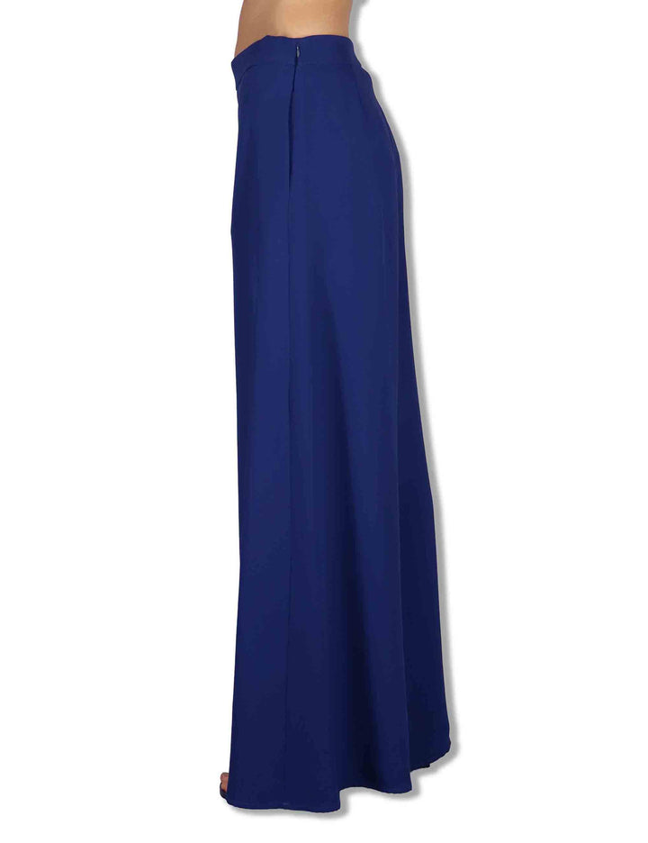 Pantaloni donna Cady in viscosa naturale blu a gamba larga JH806750674 80043 Maliparmi 