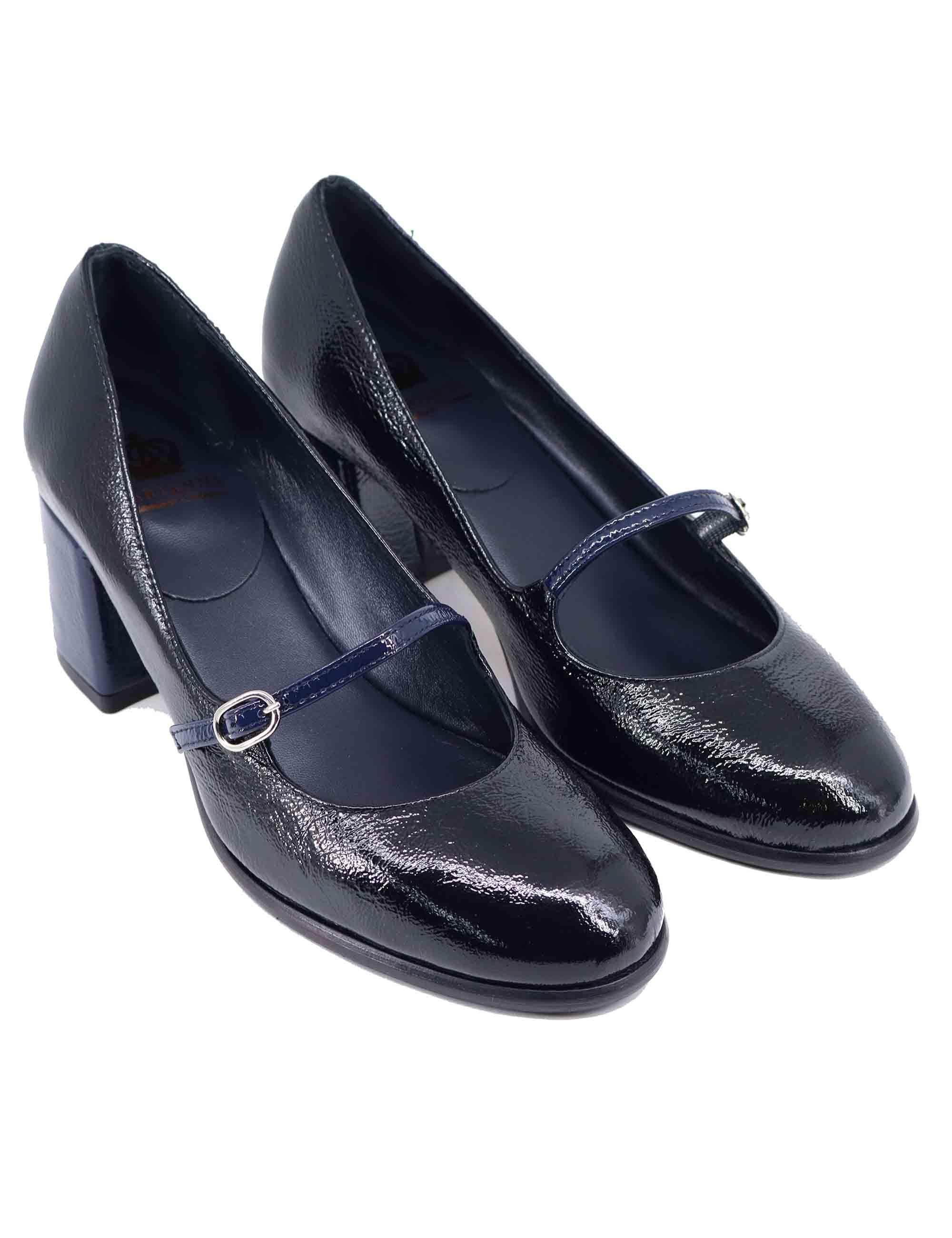 Decollete donna in vernice nera con punta tonda DE2434/L 001 L'Arianna 