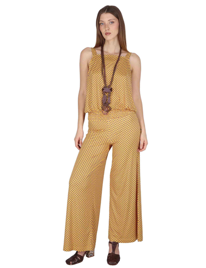 Top donna Square Neck Tank in jersey stretch giallo a fantasia JFATS0001-E2825-1267 1226 Justmine 