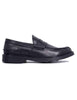 Mocassini uomo in pelle nera con suola in gomma