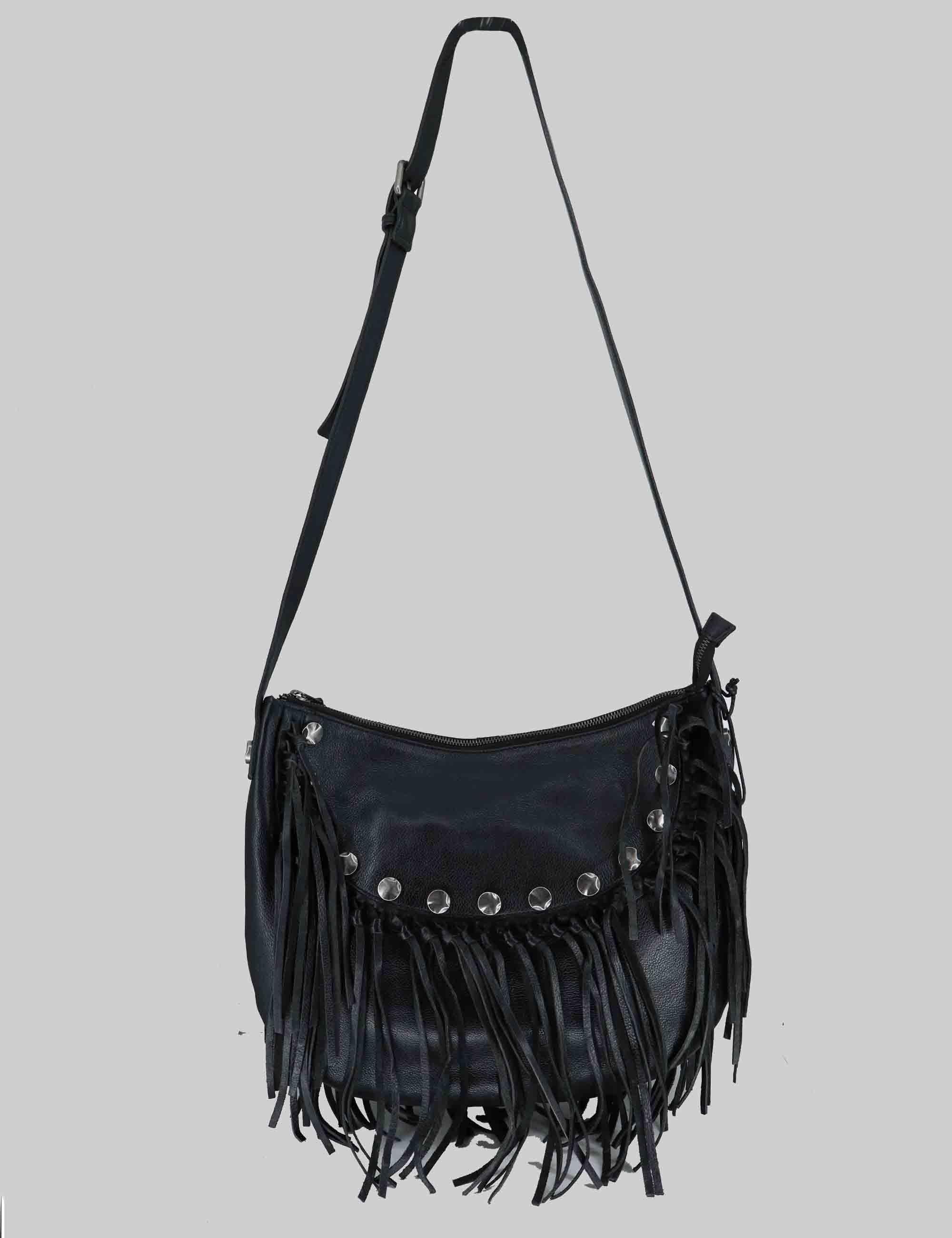 Borse donna stud in pelle nera RBS 9403 047 Rehard 