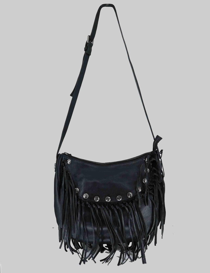 Borse donna stud in pelle nera RBS 9403 047 Rehard 