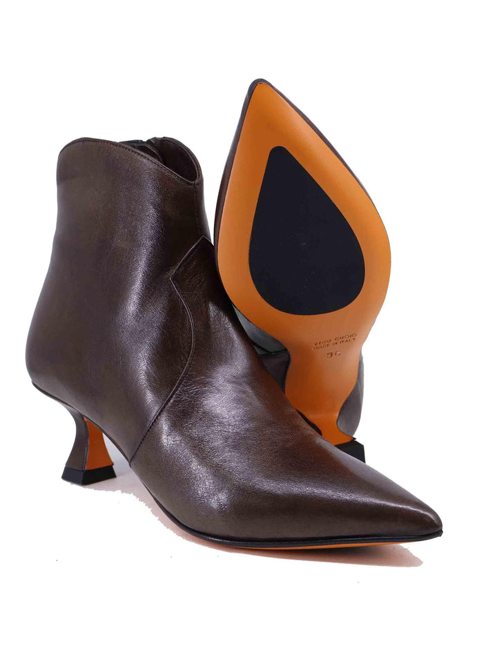 Stivaletti donna in pelle taupe con zip laterale SP1086 064 Spatarella 