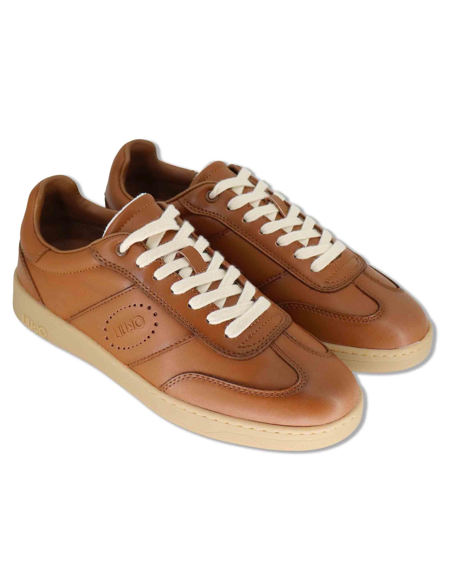 Sneakers uomo in pelle cuoio con suola ambra PARKER 01 BRANDY Liu-Jo 