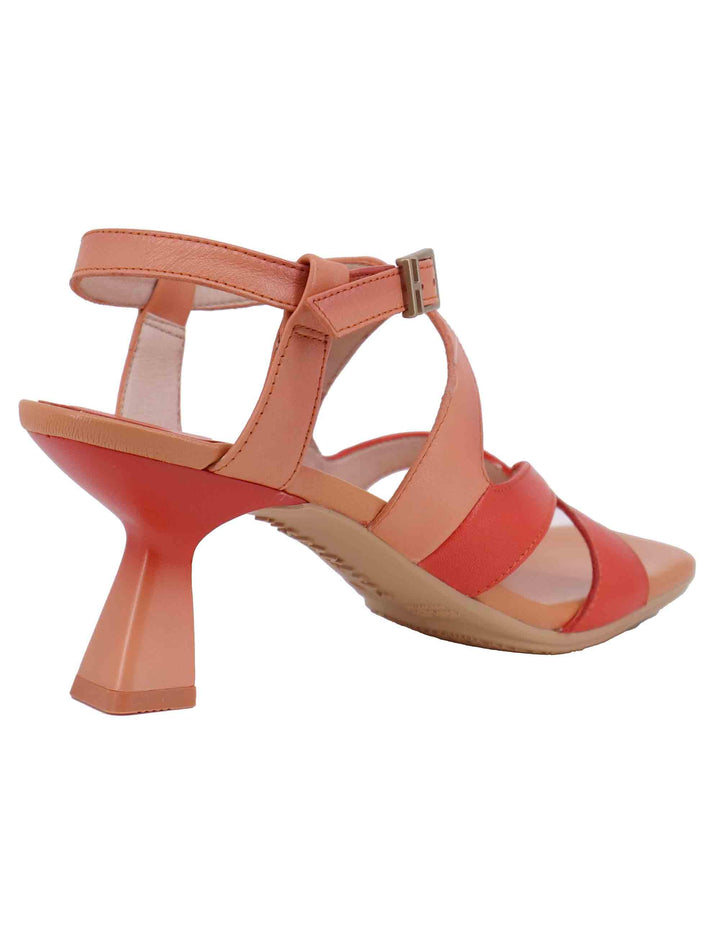 Sandali donna in pelle corallo con tacco alto HV253879 C003 Hispanitas 