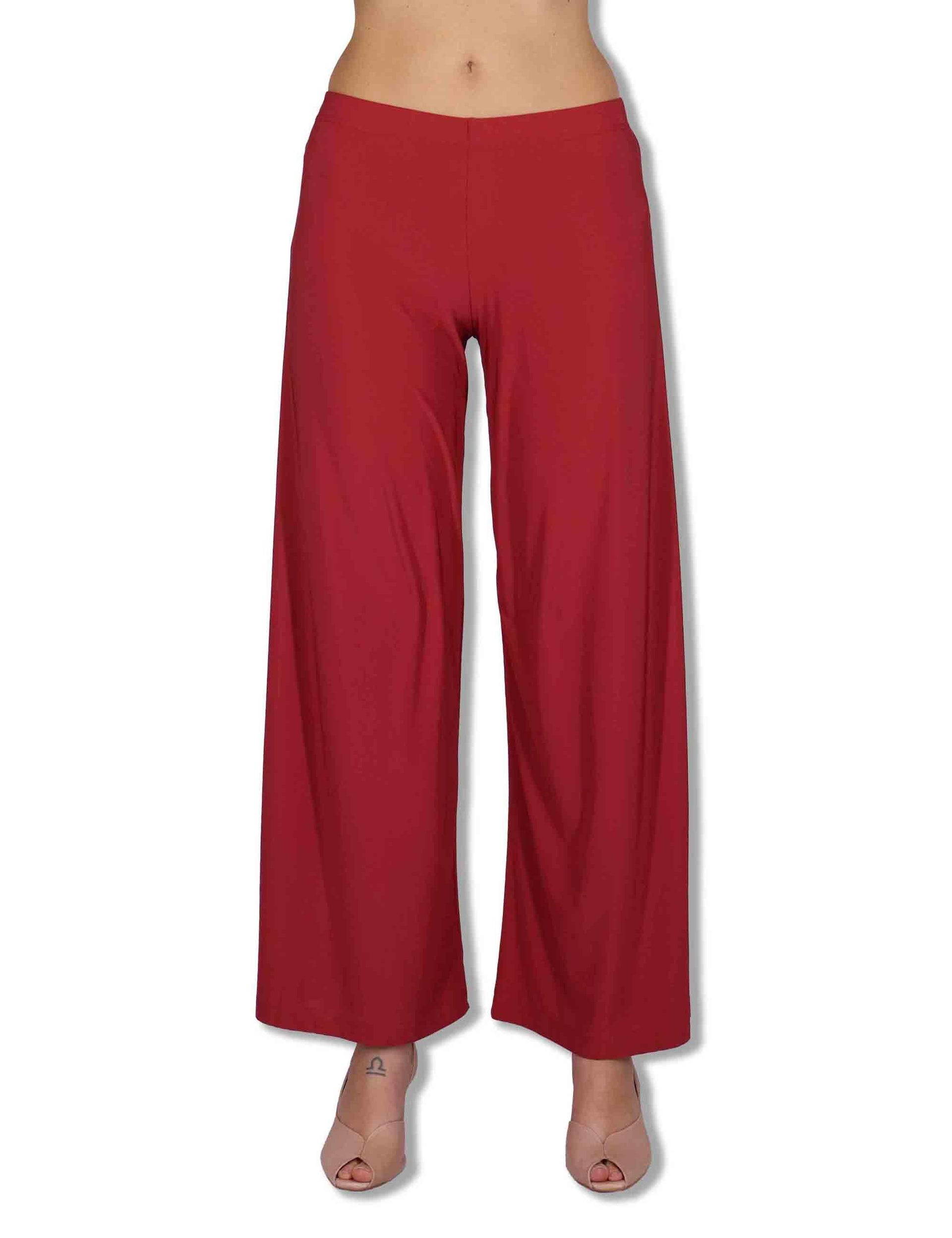 Pantaloni donna Palazzo Trousers in jersey stretch bordeaux JFAPN0001-E2771-1275 4235 Justmine 