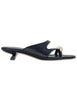 Women's Jewel-Ring Leather Thong Sandals in Black SP261650 001