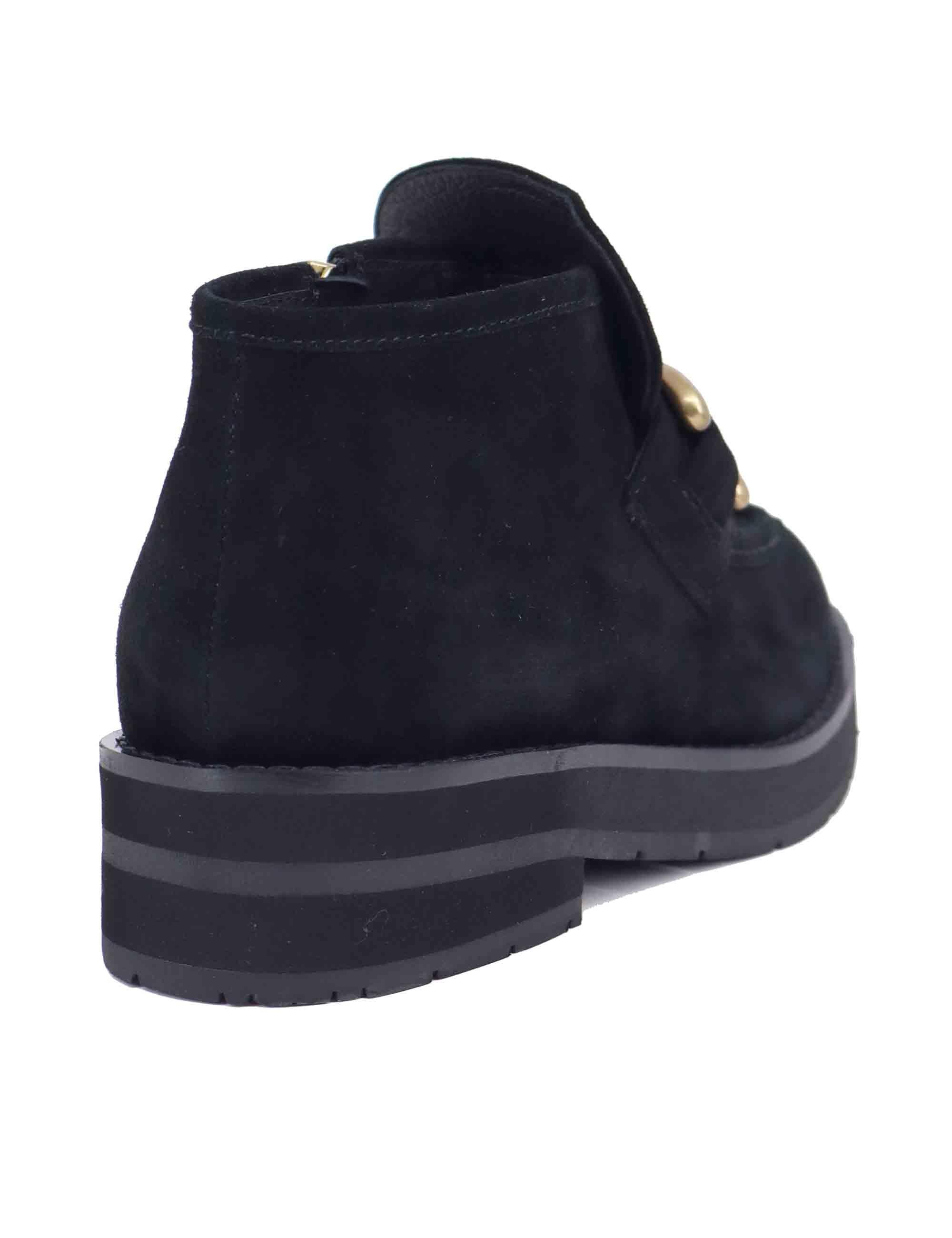 Stivaletti donna Zagreb in camoscio nero con morsetto 585T30VK 03 Bibi Lou 