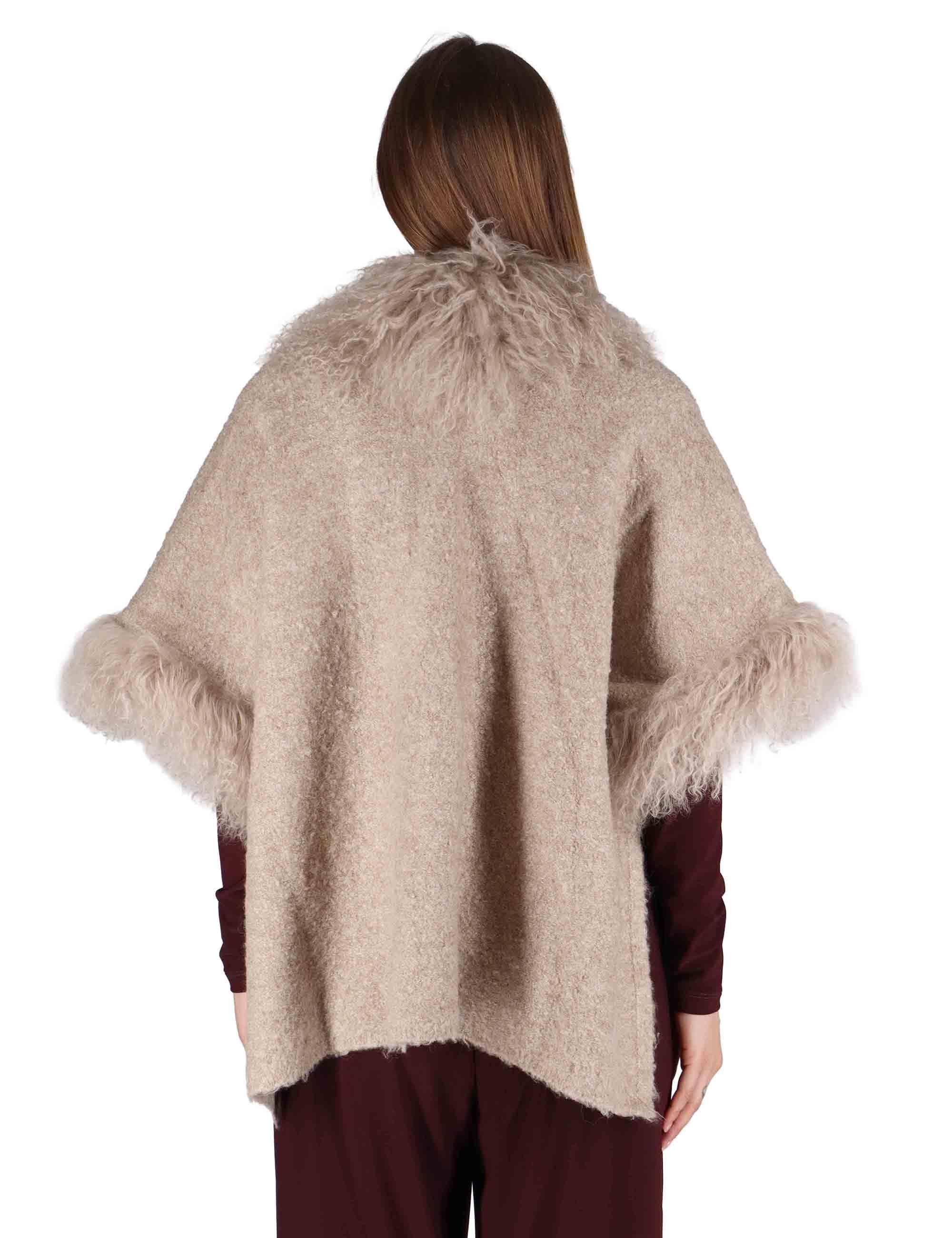 Cappe donna in misto lana taupe con finiture SP25142 BISCUIT Spatarella 