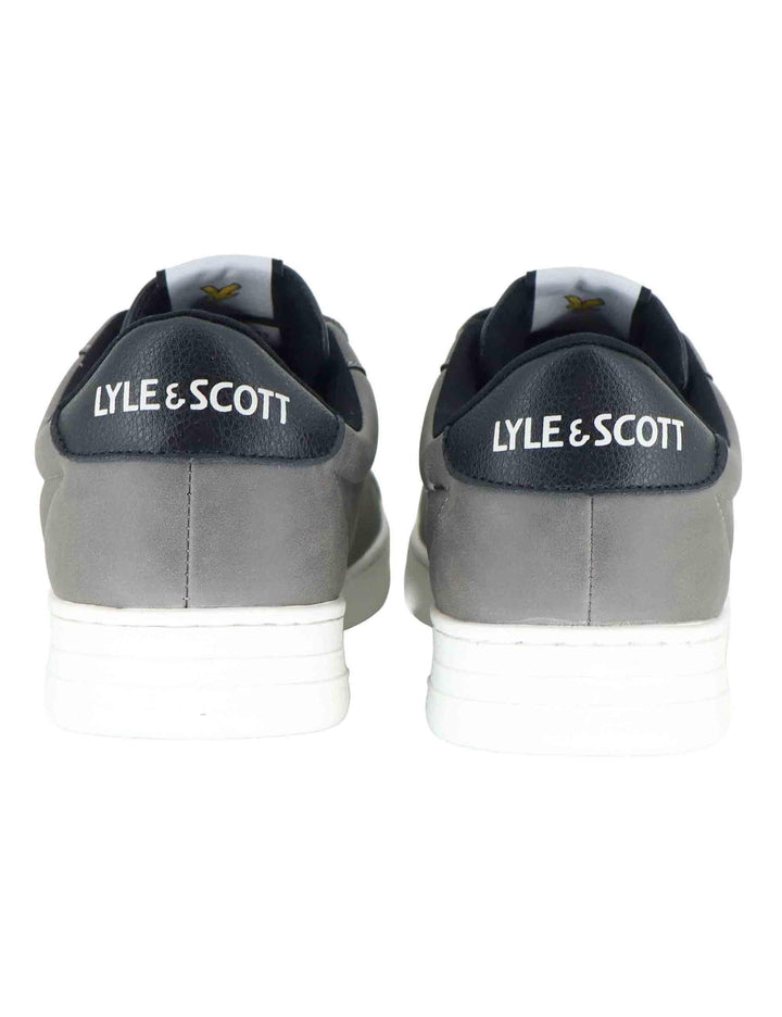Sneakers uomo in pelle grigia con riporti in contrasto e logo laterale KALEB004 124 Lyle & Scott 