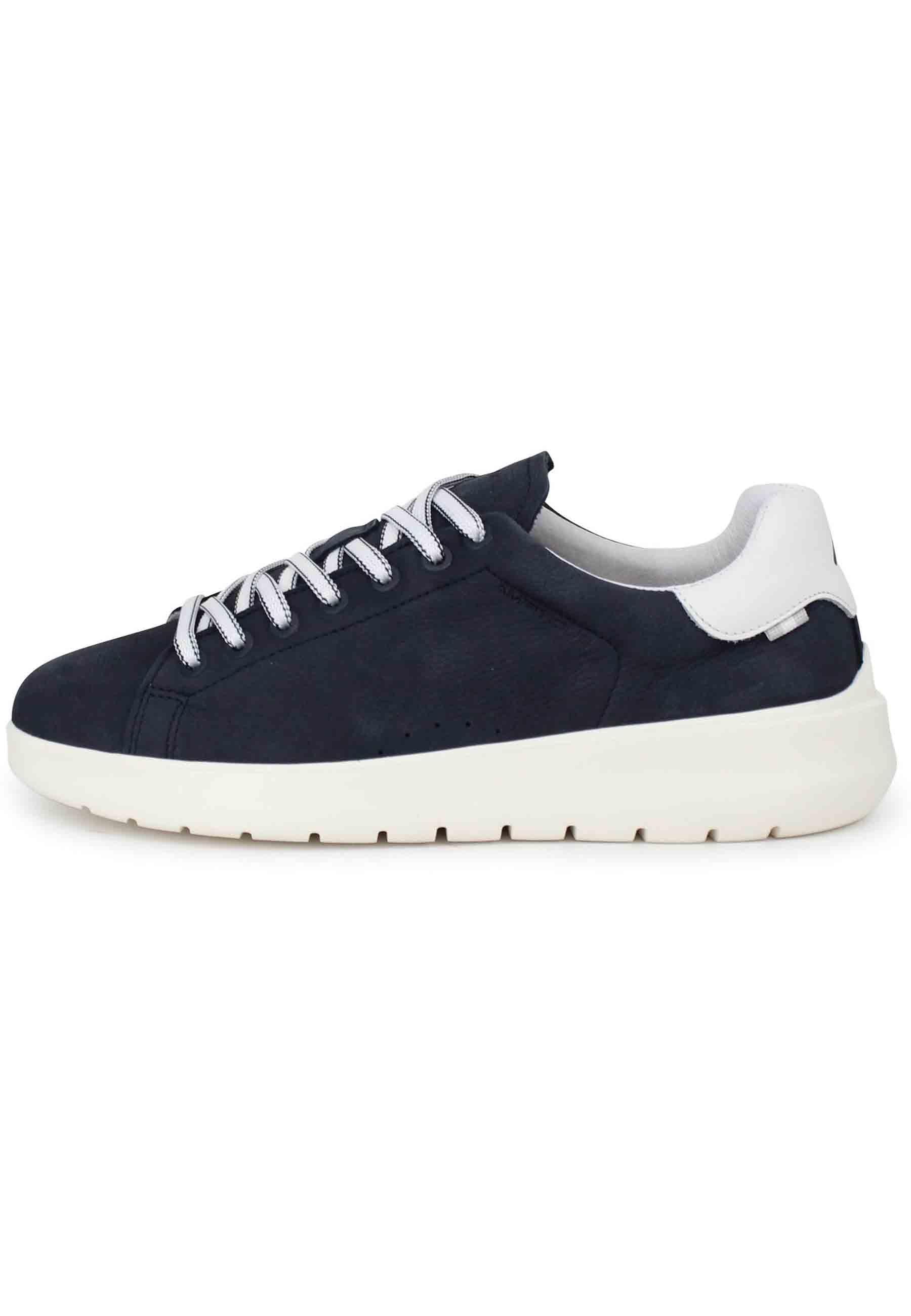 Sneakers uomo Hover in nabuk blu con suola alta in gomma 12807 002 Ambitious 