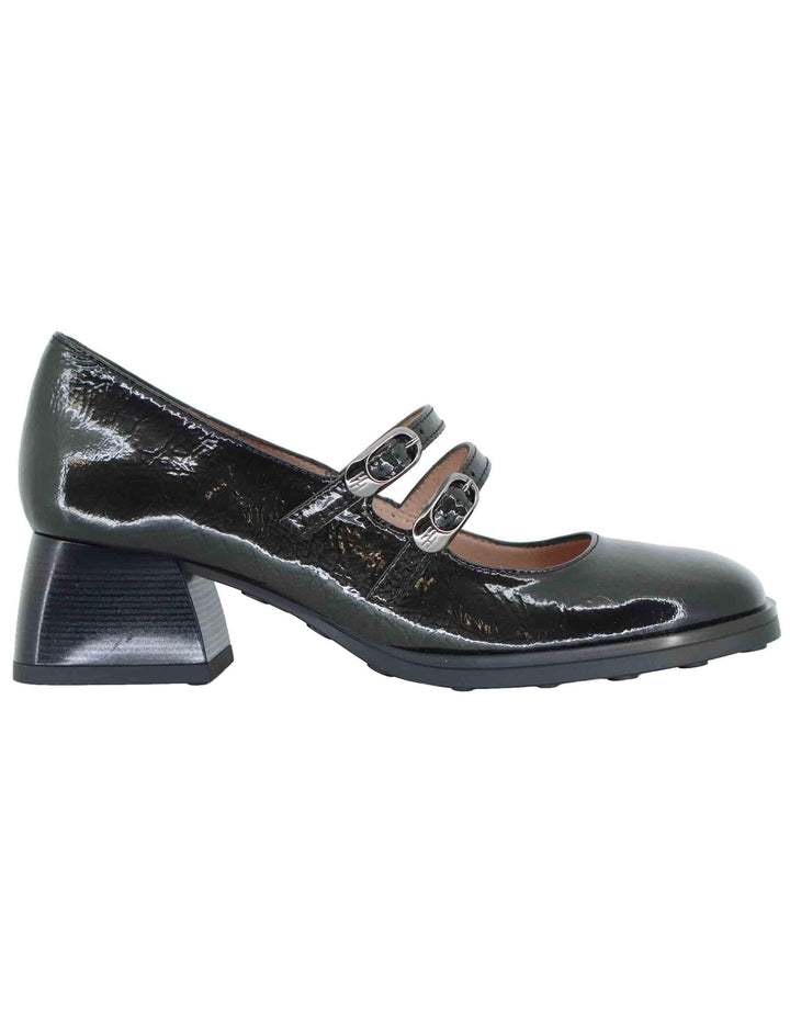 Decollete donna in pelle grigia con cinturini e tacco basso HI254381 C004 Hispanitas 