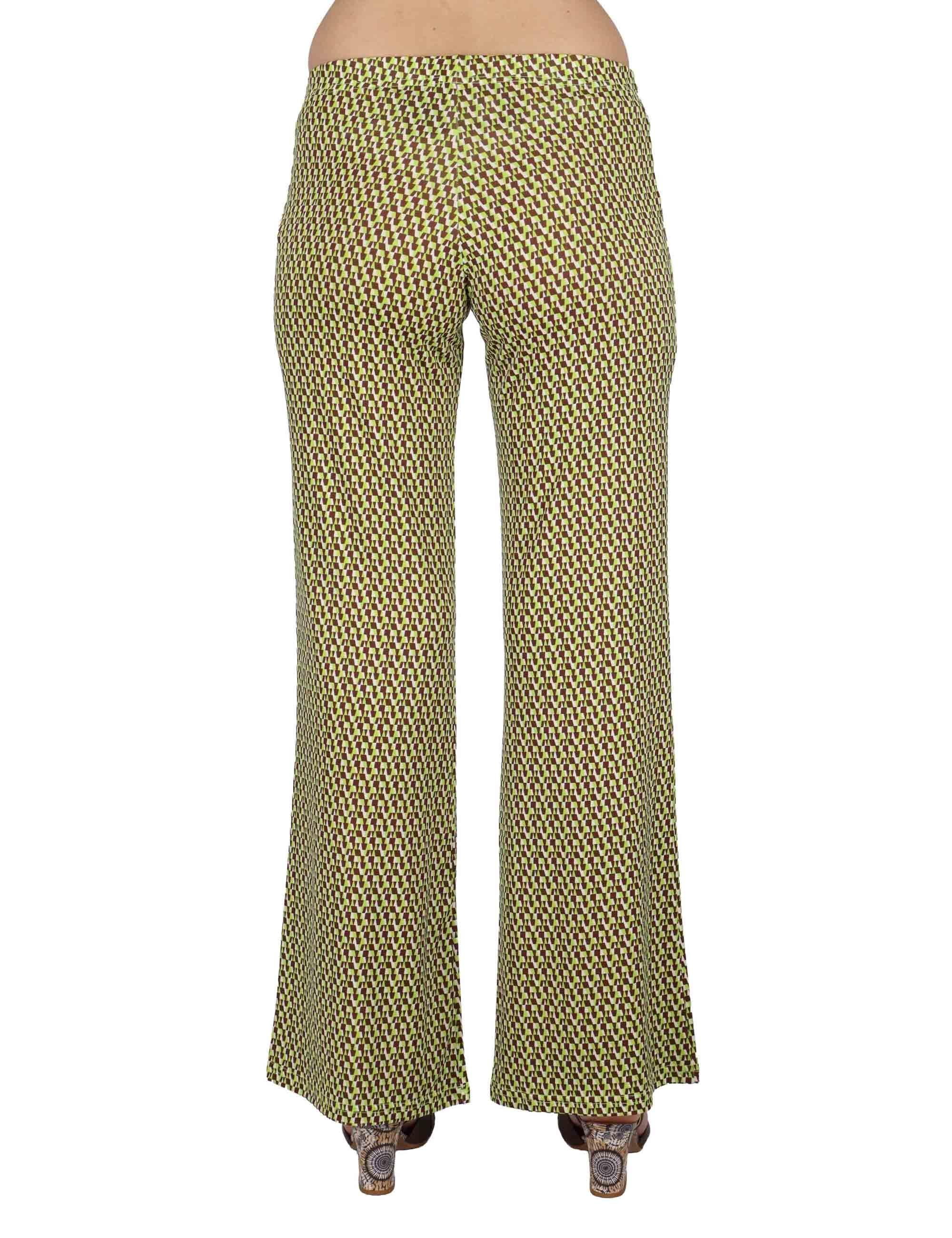 Pantaloni donna Fluid Pants in Jersey a fantasia verde con elastico in vita JFAPN0001-E2747-1245 7046 Justmine 