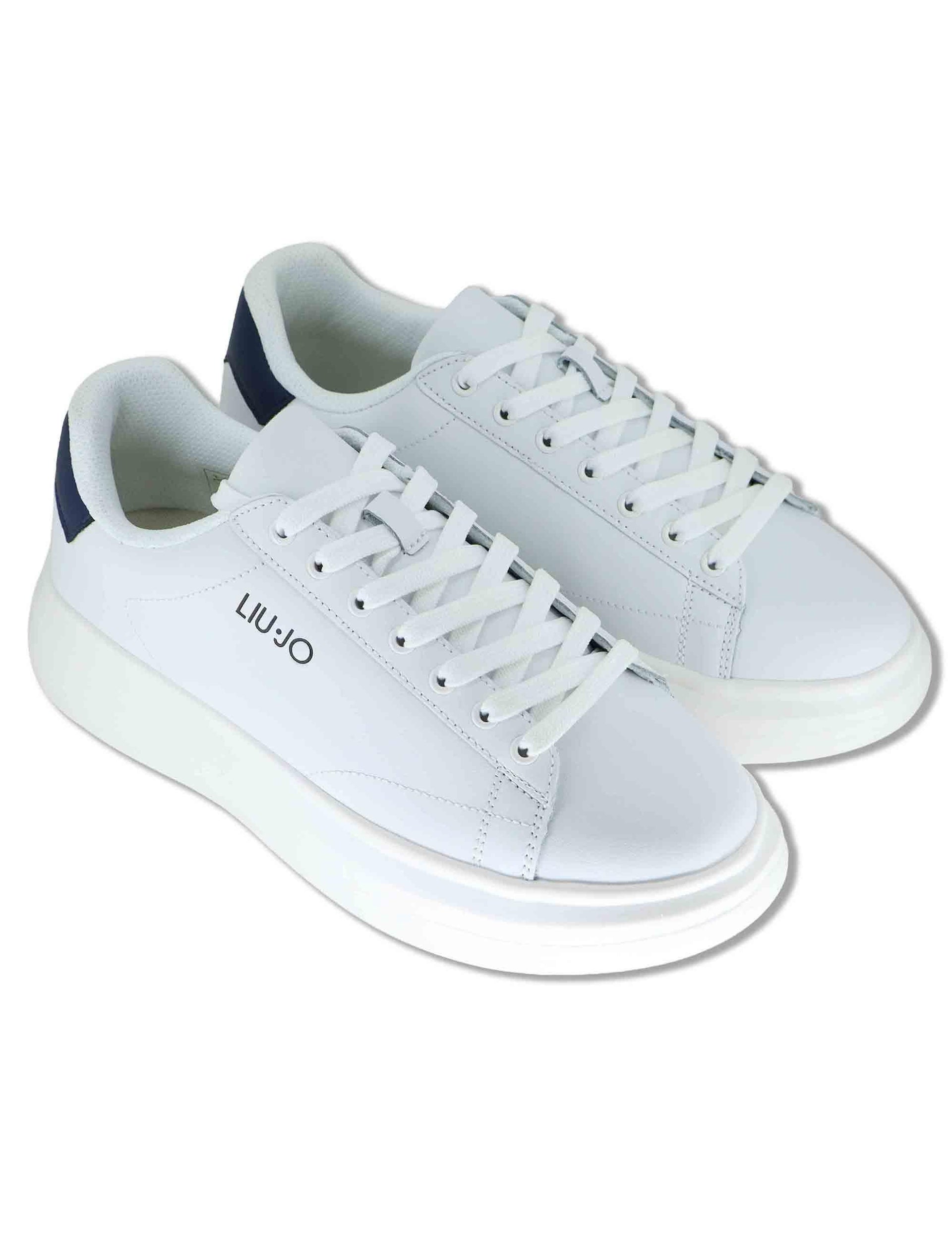 Sneakers uomo in pelle bianca con suola in gomma alta BIG 01 BLUE Liu-Jo 