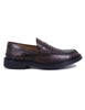 Mocassini uomo in pelle marrone con suola in gomma
