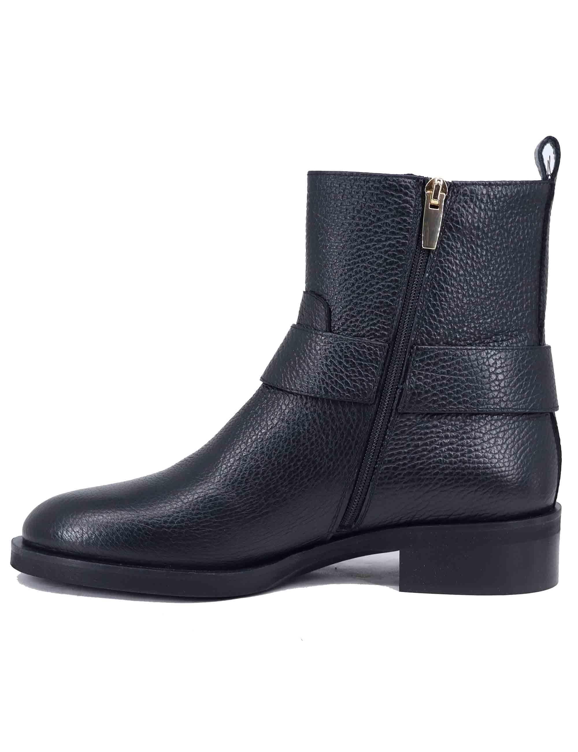 Stivaletti donna in pelle nera con tacco basso SP2231 001 Spatarella 