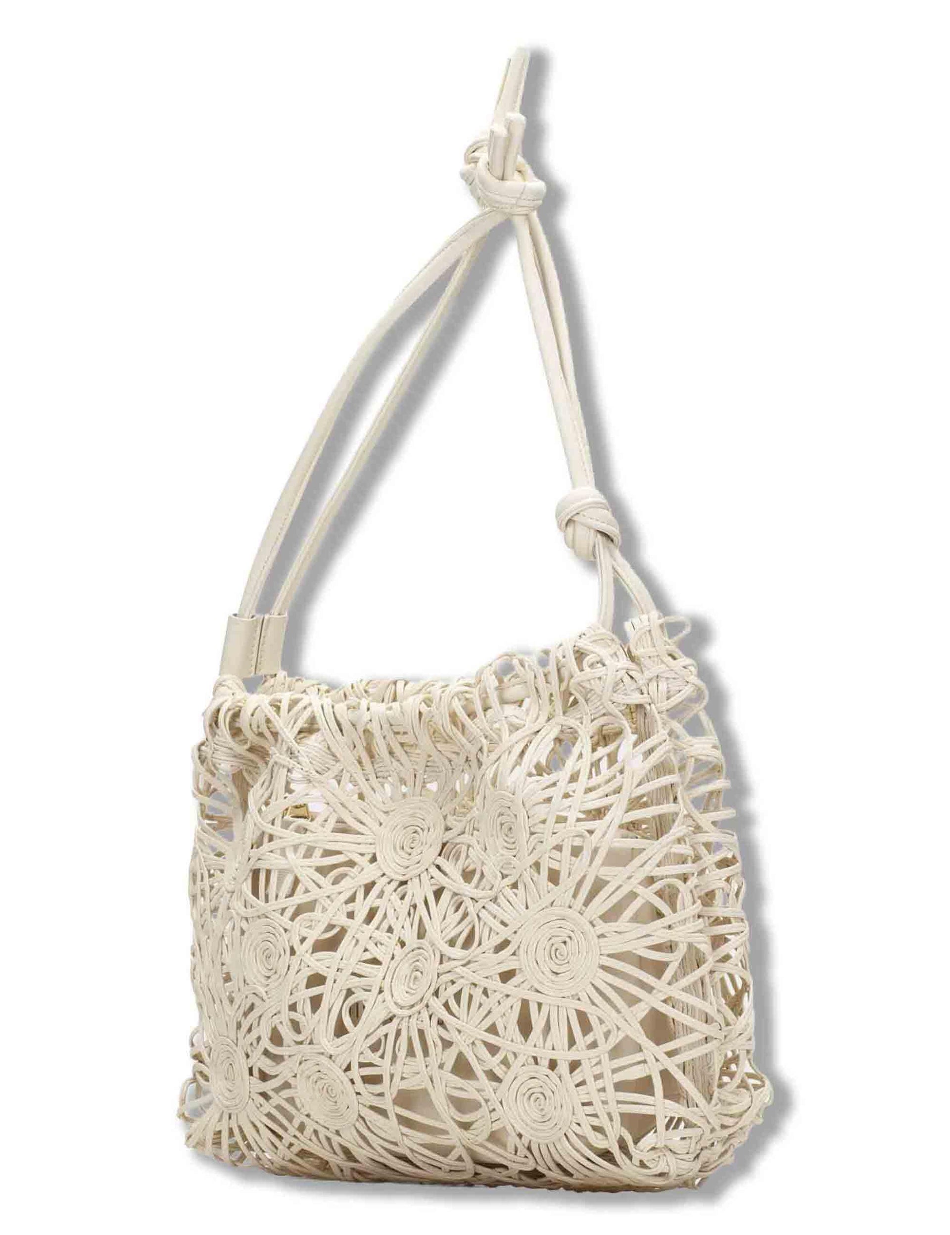 Borse donna con coulisse morbida tessuto tecnico off white con tasca interna BV264728 BUTTER Hispanitas 