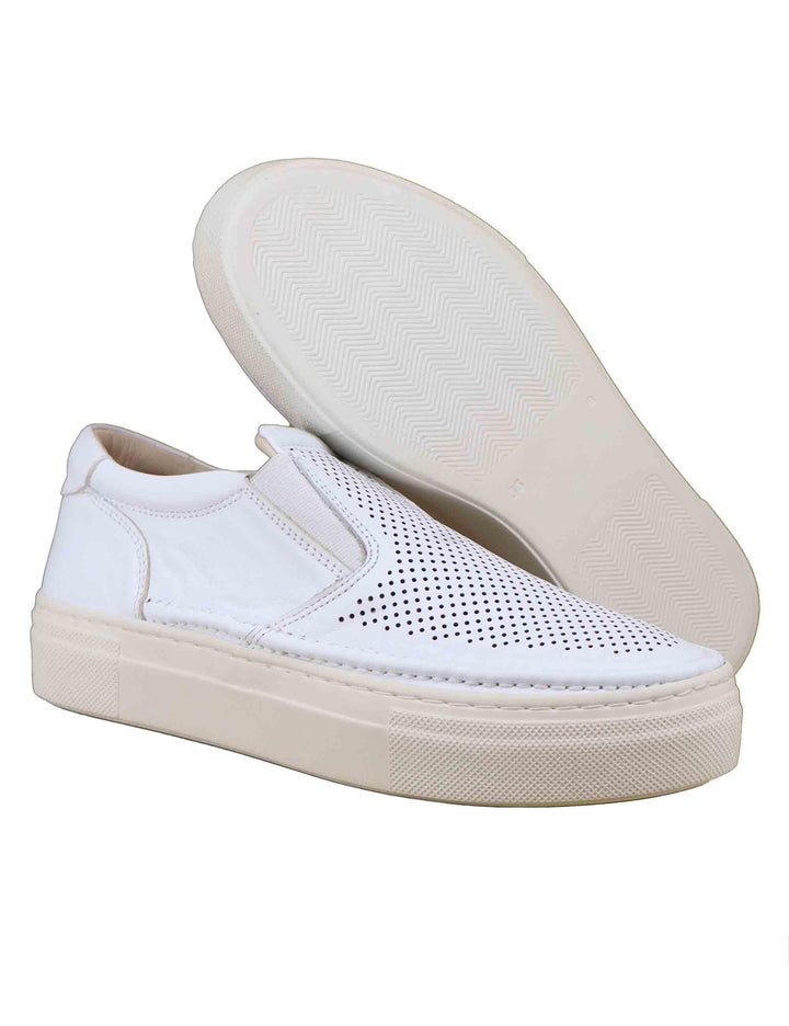 Sneakers donna in pelle bianca SP6045 001 Spatarella 