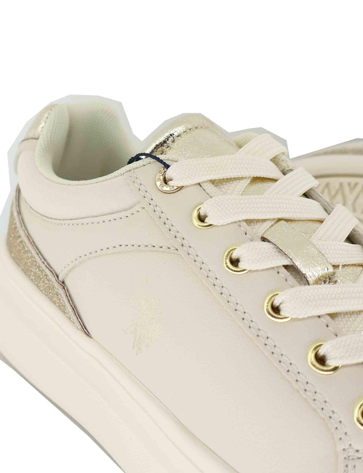 Sneakers donna in eco pelle beige con suola alta in gomma CODY015 LBE009 U.S. Polo Assn. 