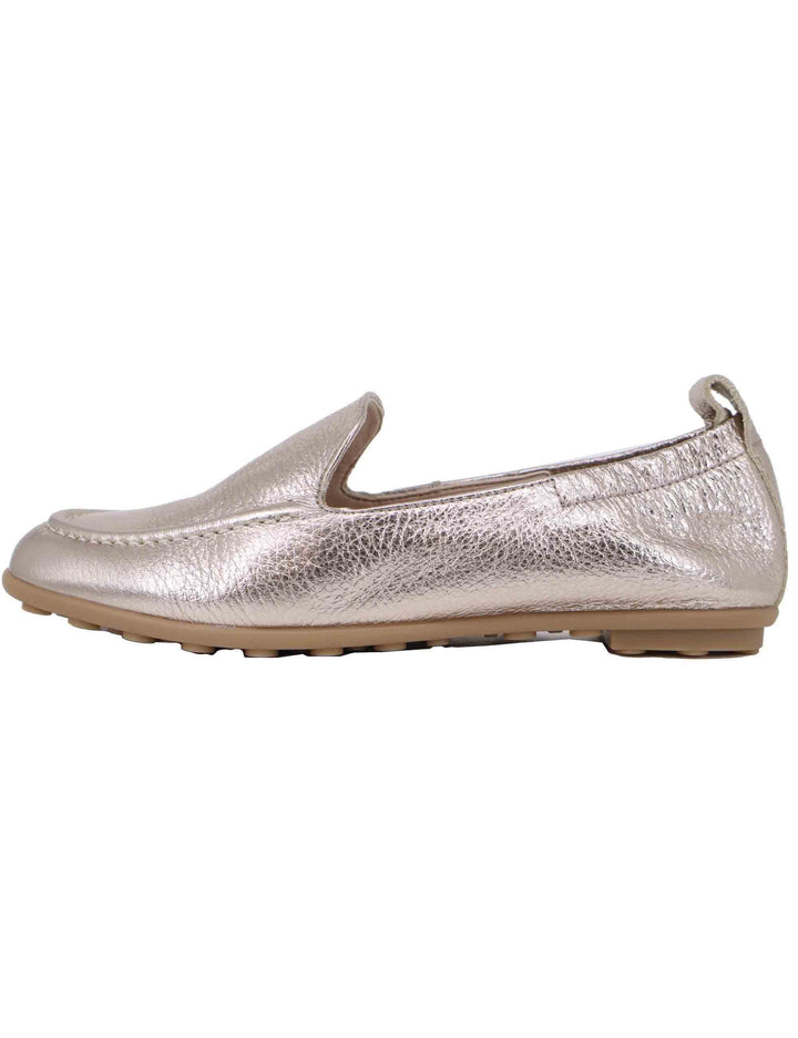 Mocassini donna in pelle laminata platino con suola in gomma HV253177 C006 Hispanitas 