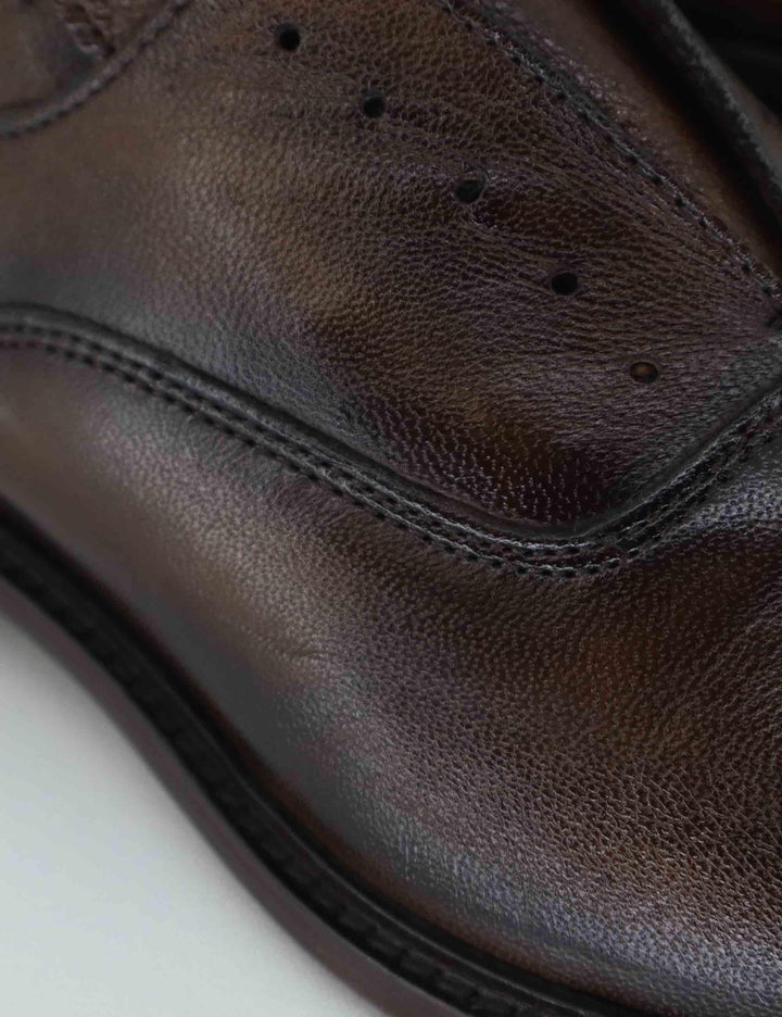 Stringate uomo in pelle marrone con suola cucita SP1715P 014 Spatarella 