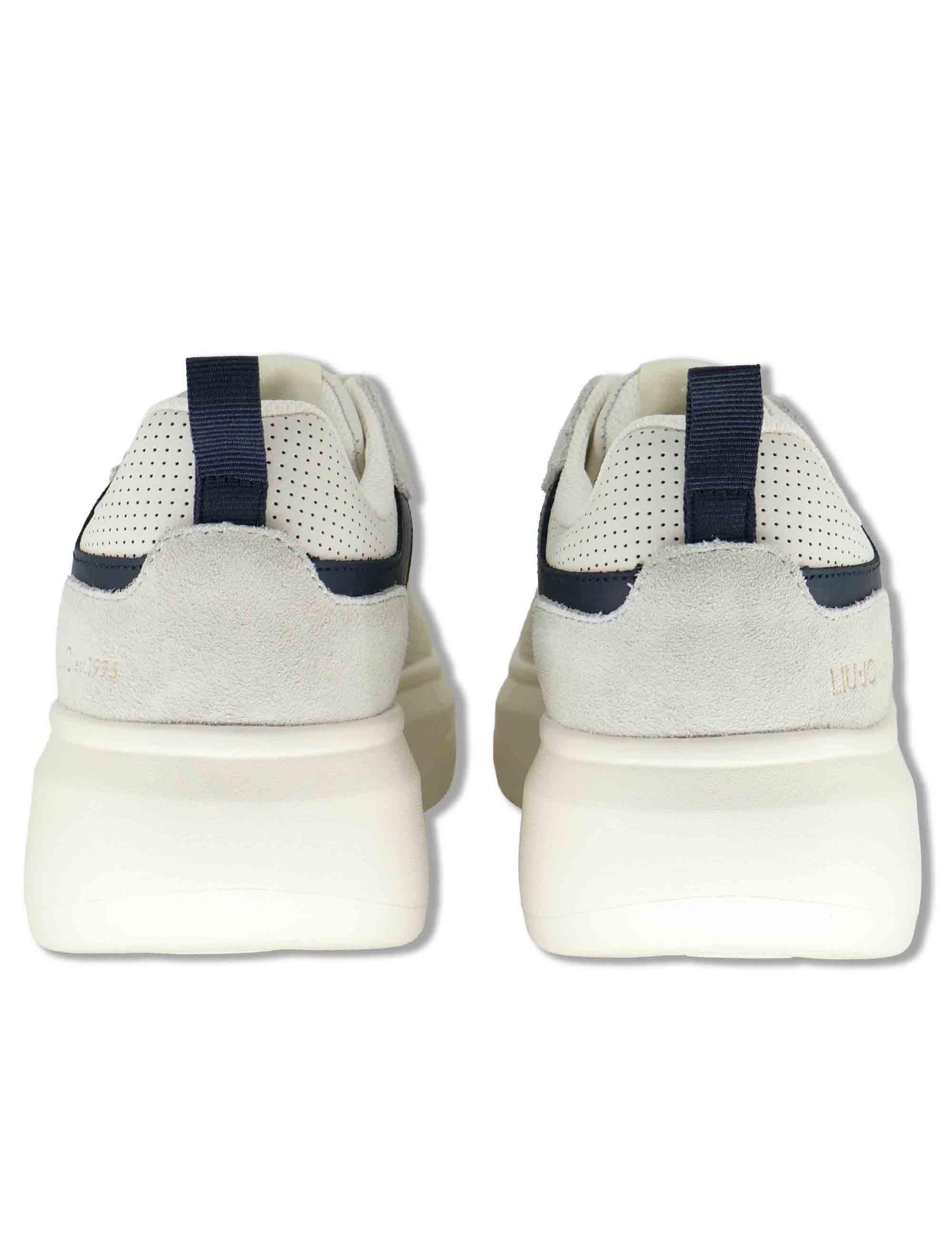 Sneakers uomo in pelle e tessuto off white con suola alta in gomma BIG 05 BLUE Liu-Jo 
