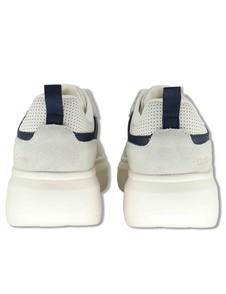 Sneakers uomo in pelle e tessuto off white con suola alta in gomma BIG 05 BLUE Liu-Jo 
