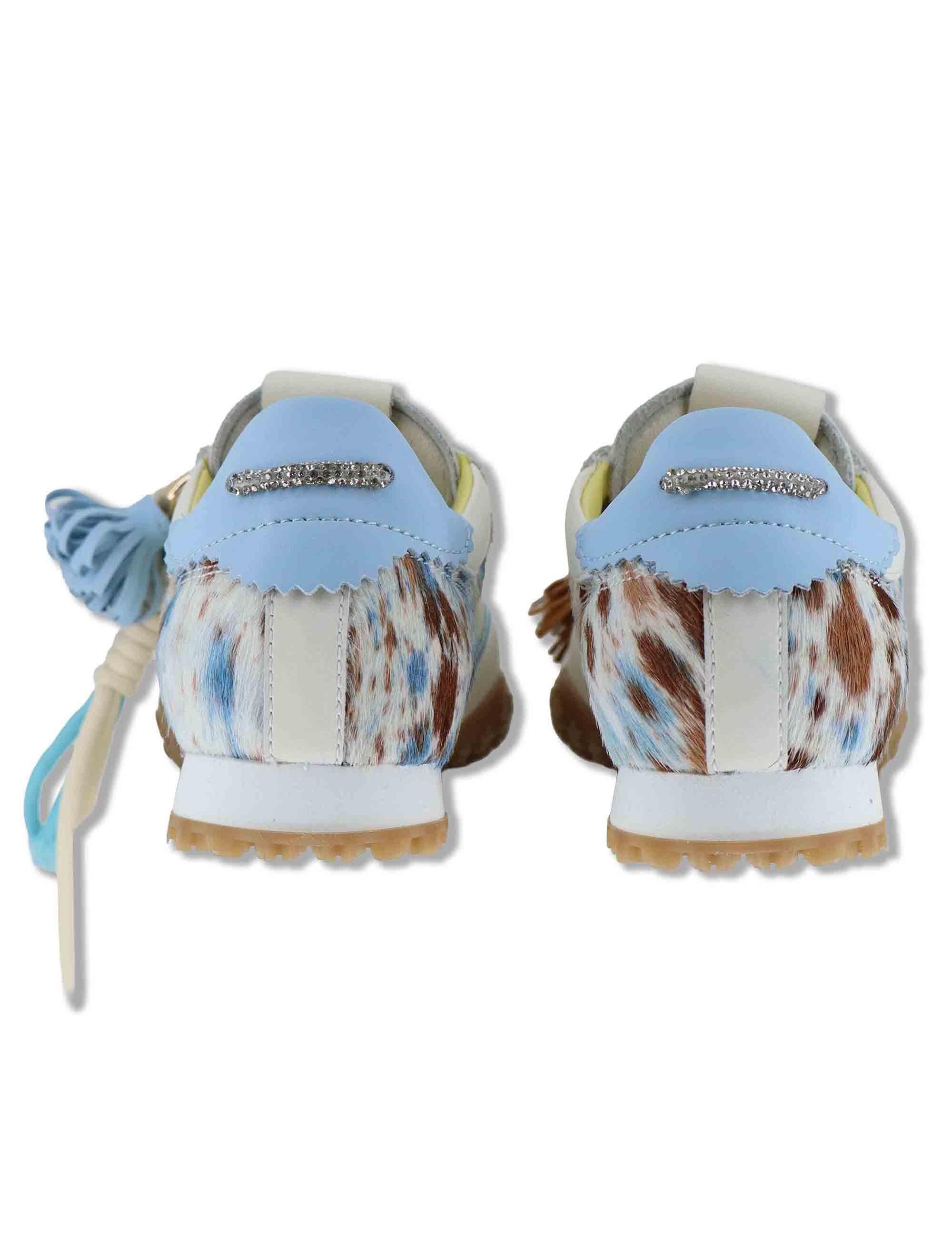 Sneakers donna in pelle bianca con charms removibili CIELO 06 Gio + 