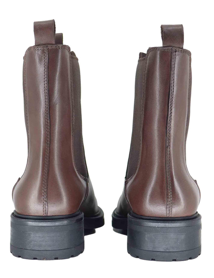 Stivaletti donna in pelle marrone con elastici laterali e tacco basso SP56209 014 Spatarella 