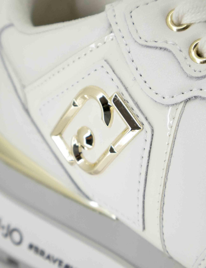 Sneakers donna Maxi Wonder 01 in pelle off white con suola alta 5,5 cm BF5009P0102S1400 Off White Liu-Jo 