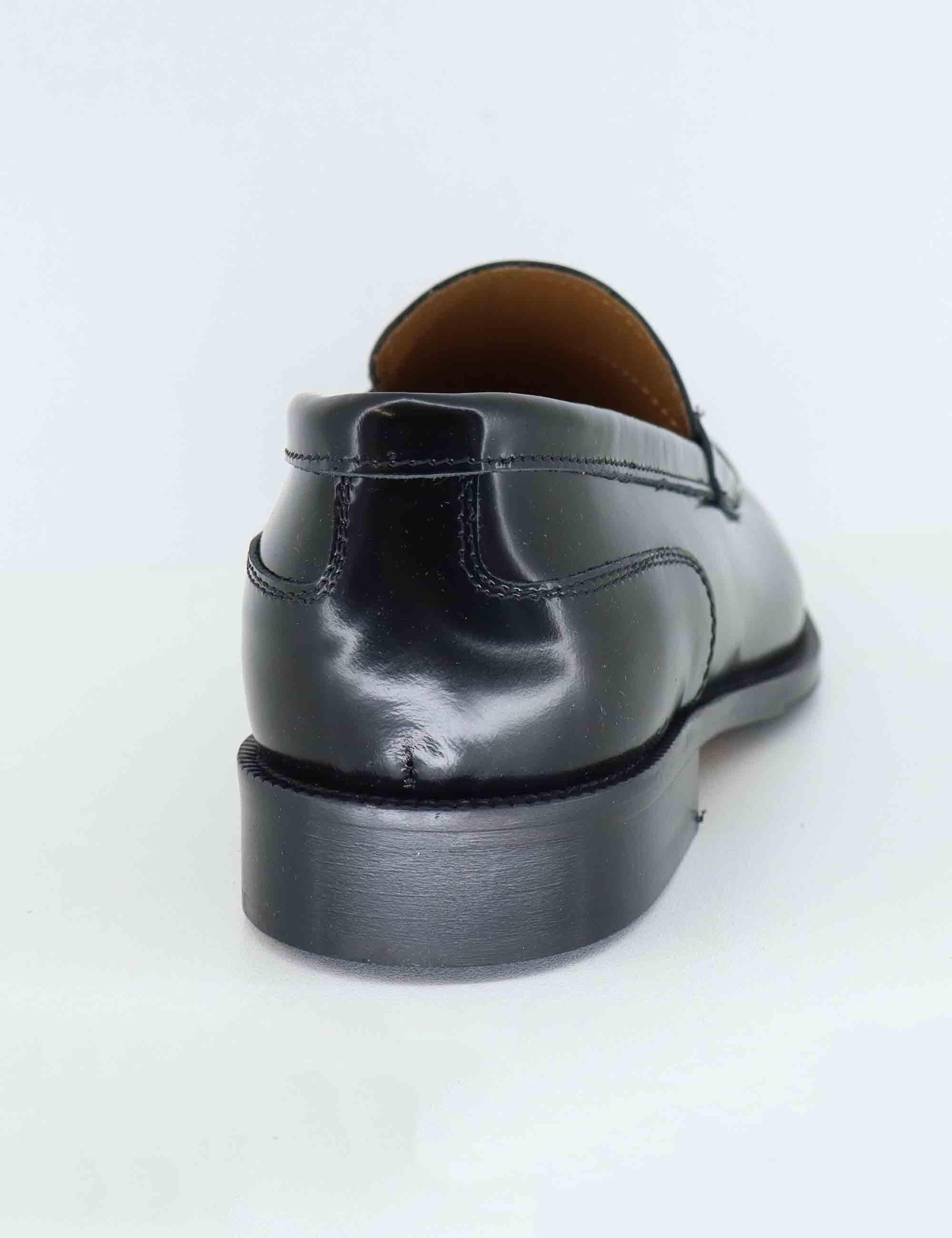 Mocassini uomo in pelle nera lucida SPDUE601 001 Spatarella 