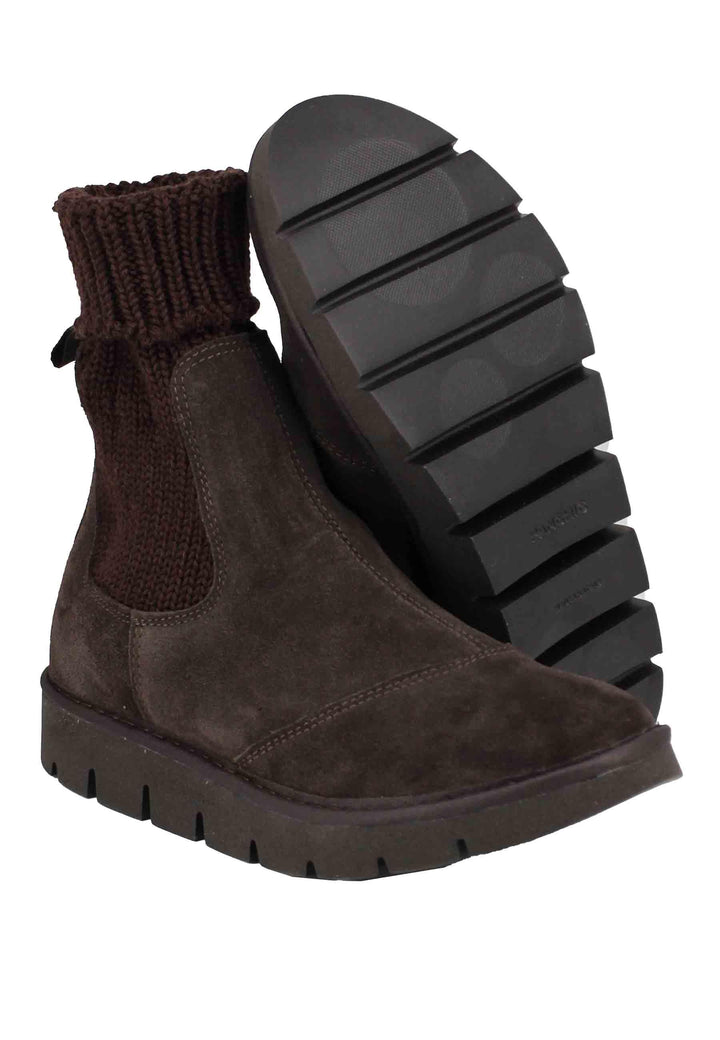 Sneakers donna a stivaletto in camoscio testa di moro P05 W006-0048D009 Panchic 