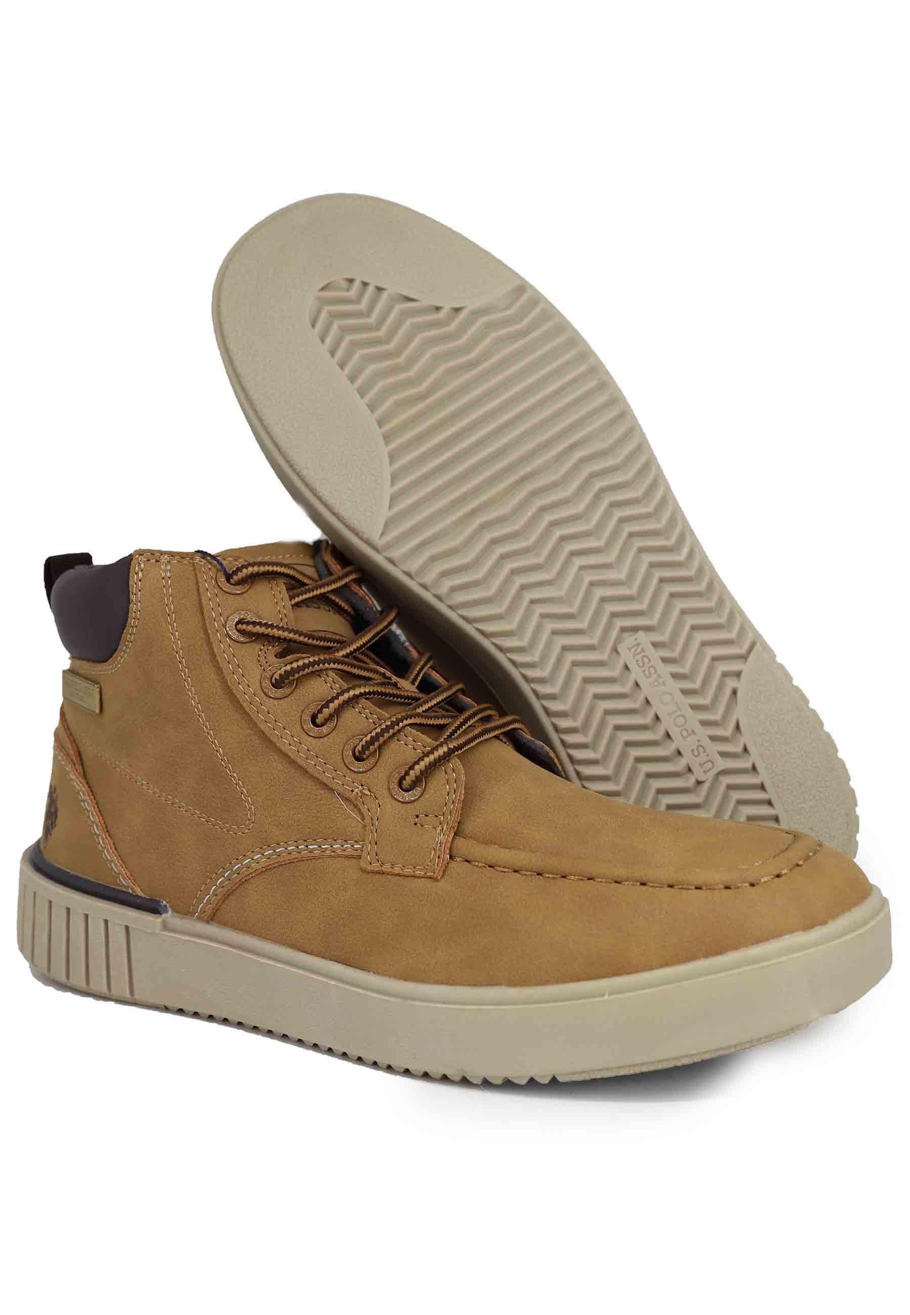 Stivaletti stringati uomo in eco pelle cuoio PYRO002 CUO U.S. Polo Assn. 