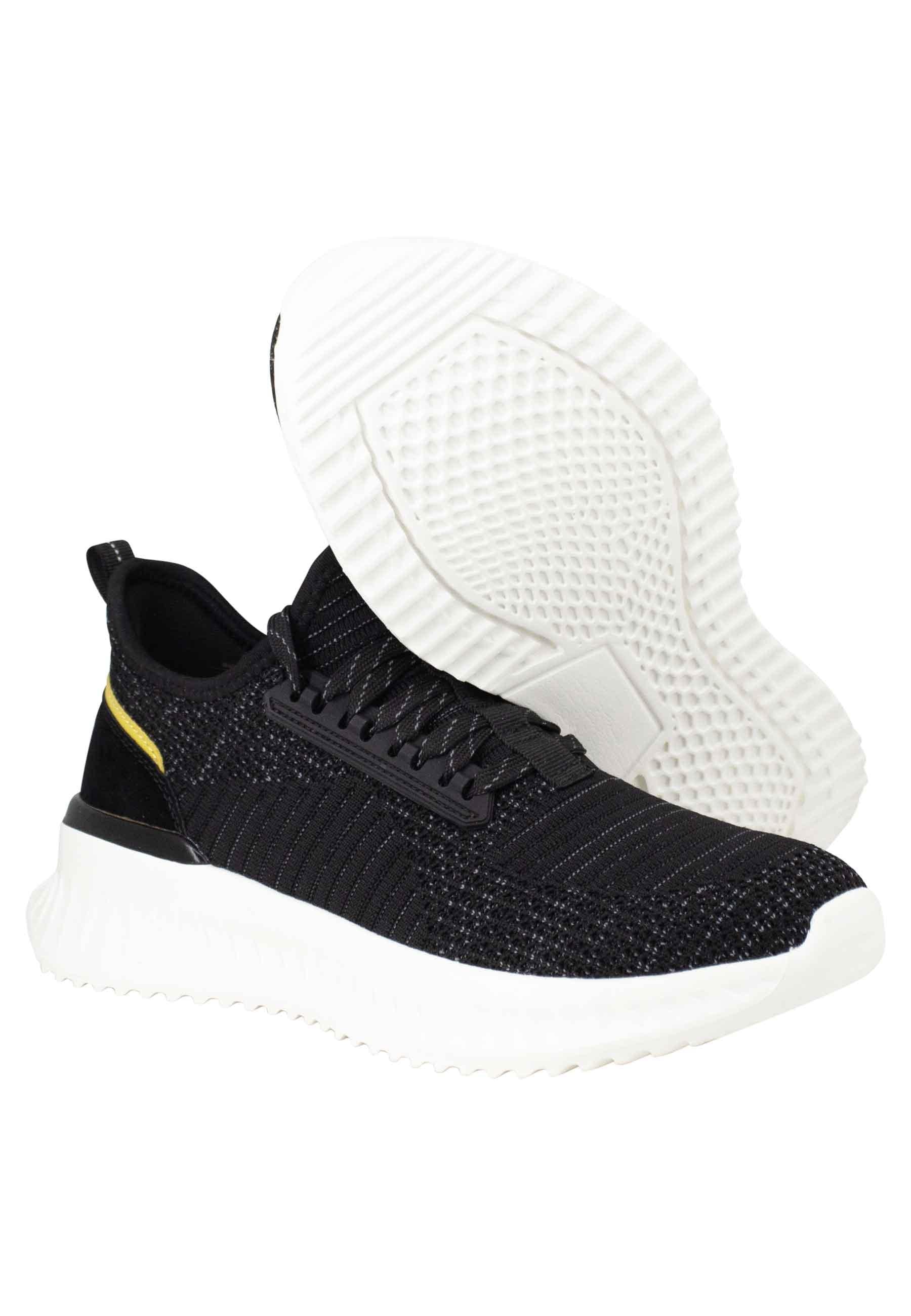 Sneakers uomo Star in tessuto elastico nero con suola alta in gomma WM31100A 062 Wrangler 