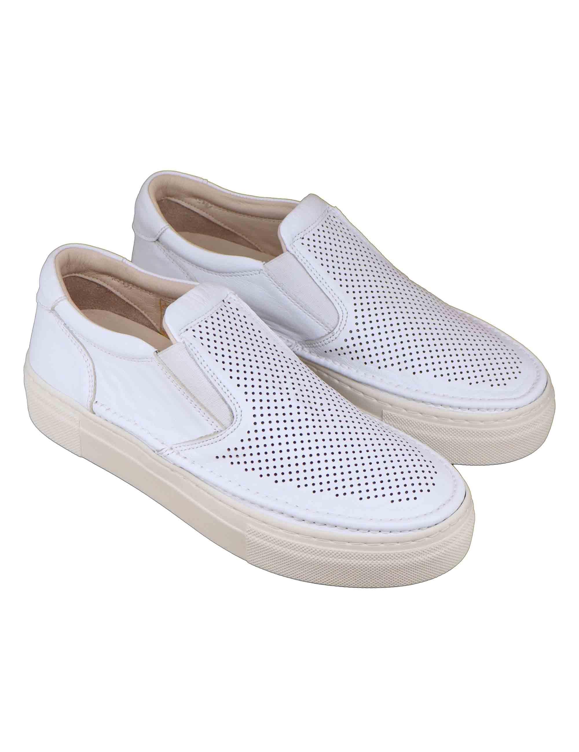 Sneakers donna in pelle bianca SP6045 001 Spatarella 