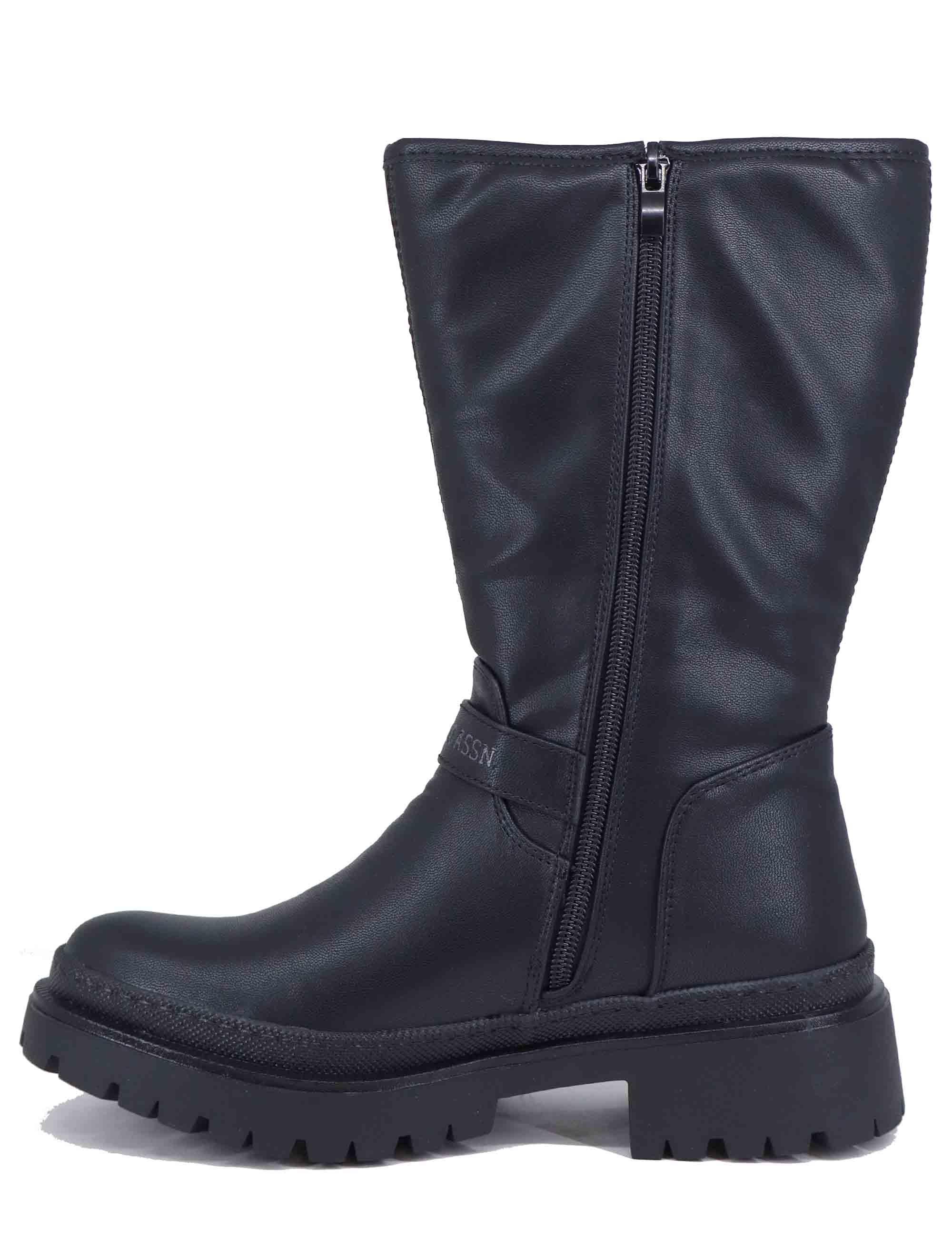 Stivaletti biker donna in eco pelle nera BYKER002W DU1 U.S. Polo Assn. 