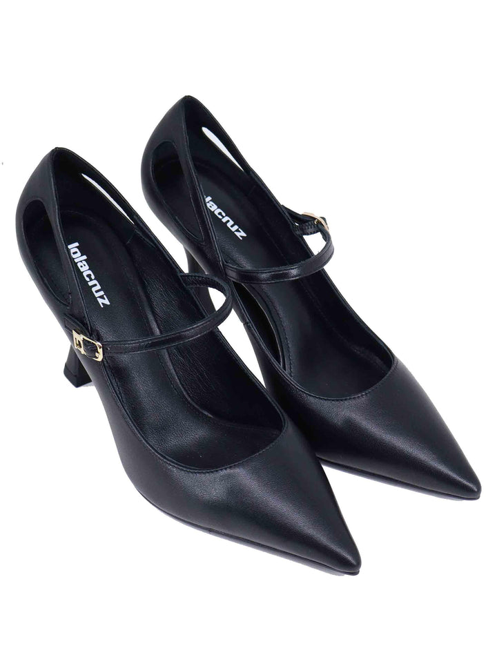 Decollete donna Salones in pelle nera tacco alto 207Z13BK 03 Lola Cruz 