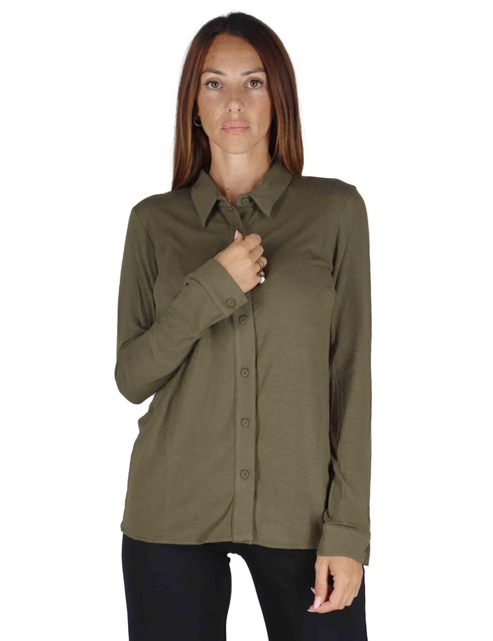 Camicie donna in jersey verde a maniche lunghe JABCM0025-F1050 7020 Justmine 
