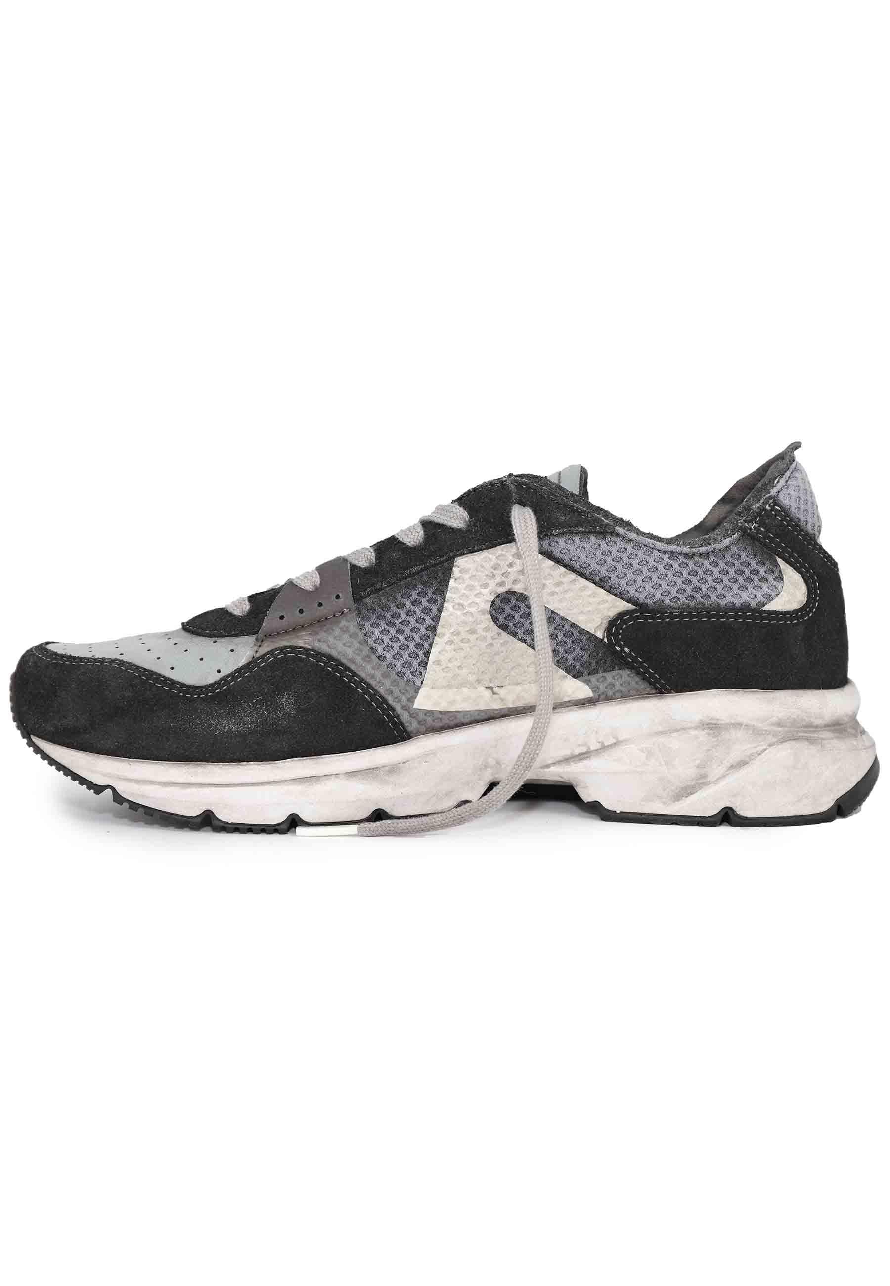 Sneakers uomo in tessuto tecnico e pelle grigia con suola vibram 11012 307 Atala 
