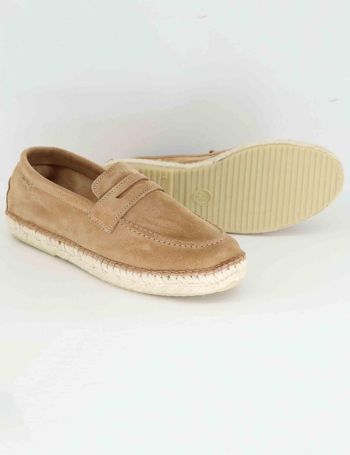Mocassini espadrillas uomo in camoscio cuoio Benet Camel Toni Pons 