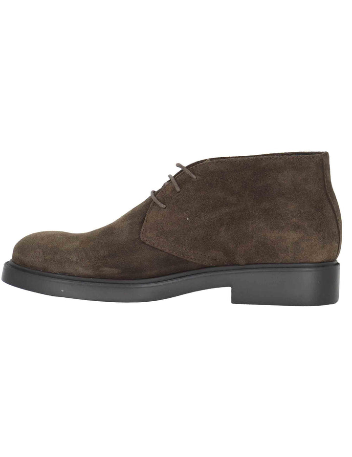 Stivaletti uomo in camocio marrone con suola in gomma SPDU8070 014 Spatarella 