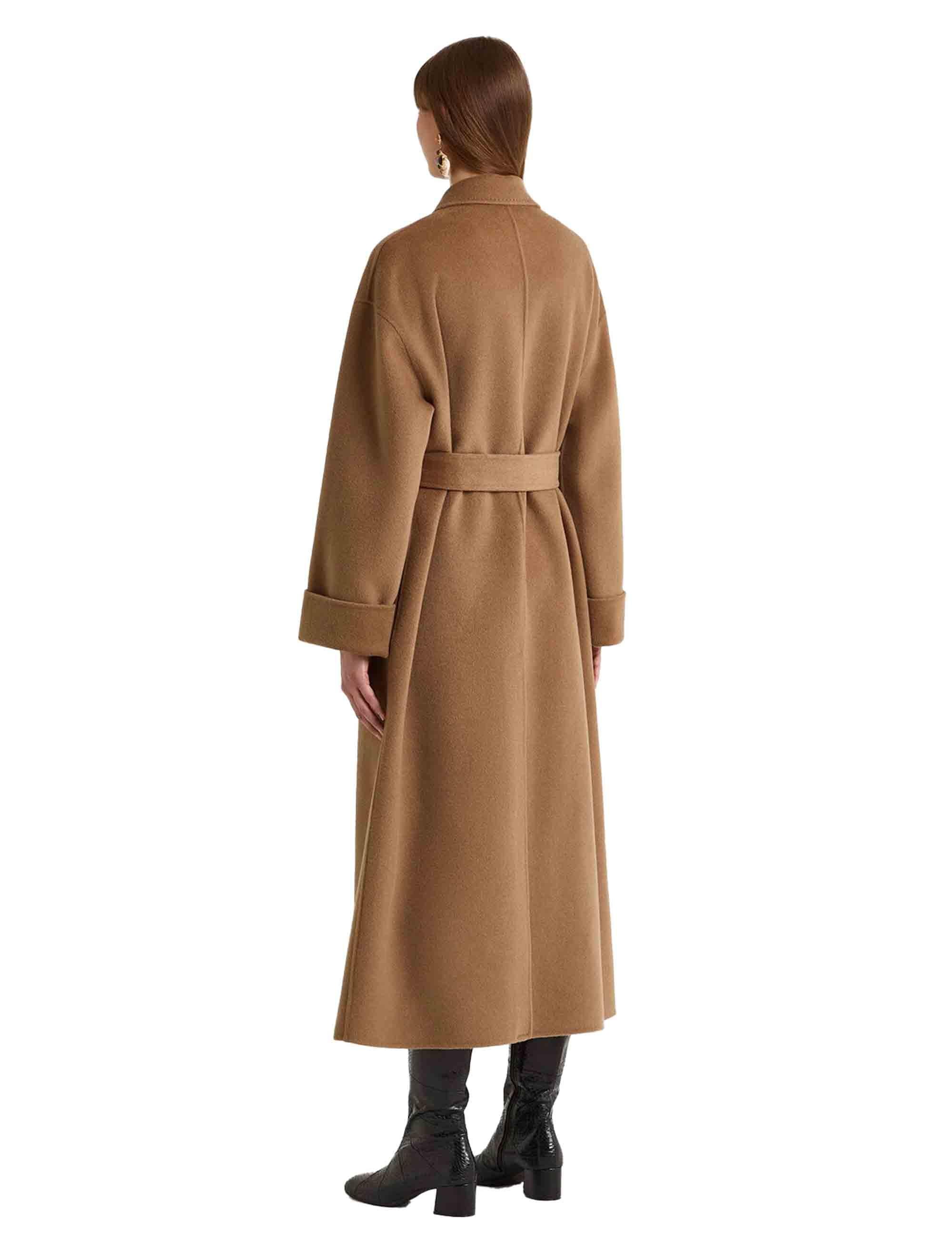 Cappotti lunghi donna doppiopetto Softpure Wool in lana marrone JB538320290 11019 Maliparmi 