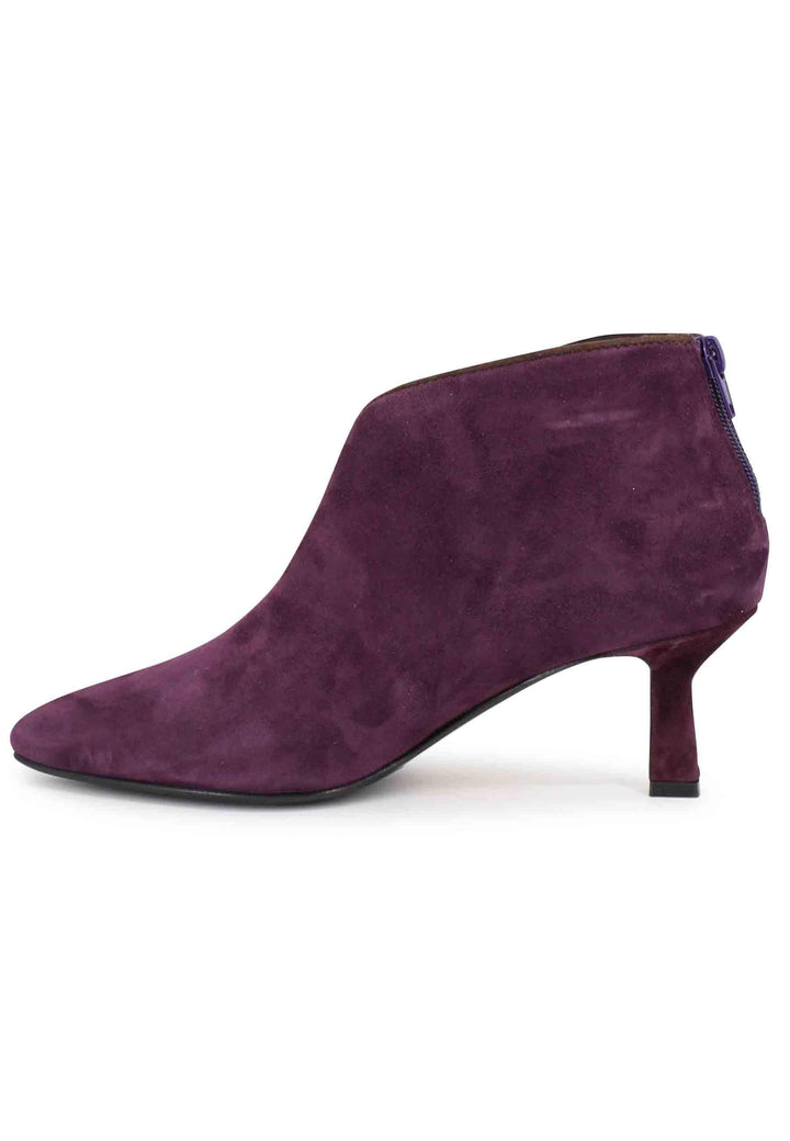 Stivaletti donna in camoscio prugna con zip posteriore TR1662/RT 36 L'Arianna 