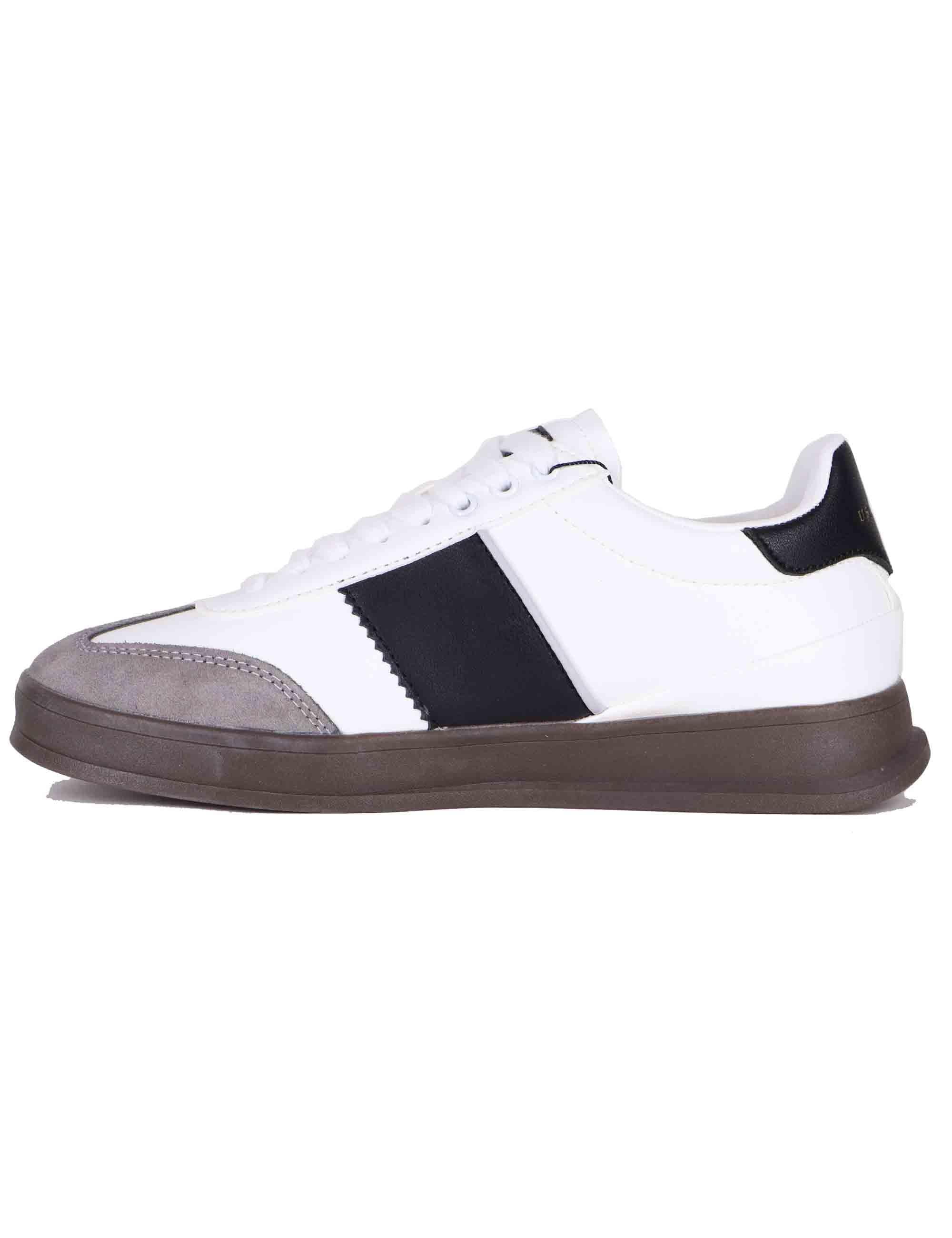 Sneakers uomo in eco pelle bianca CAMPY001M BLK01 U.S. Polo Assn. 
