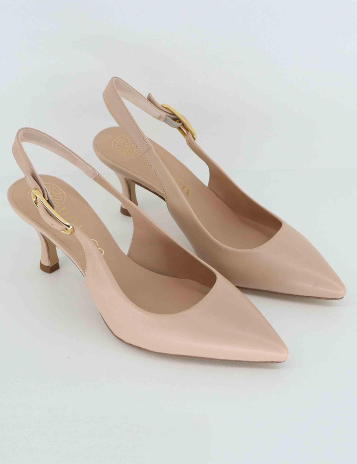 Decollete slingback donna in pelle nude tacco alto LANZ NTO_SKIN Unisa 
