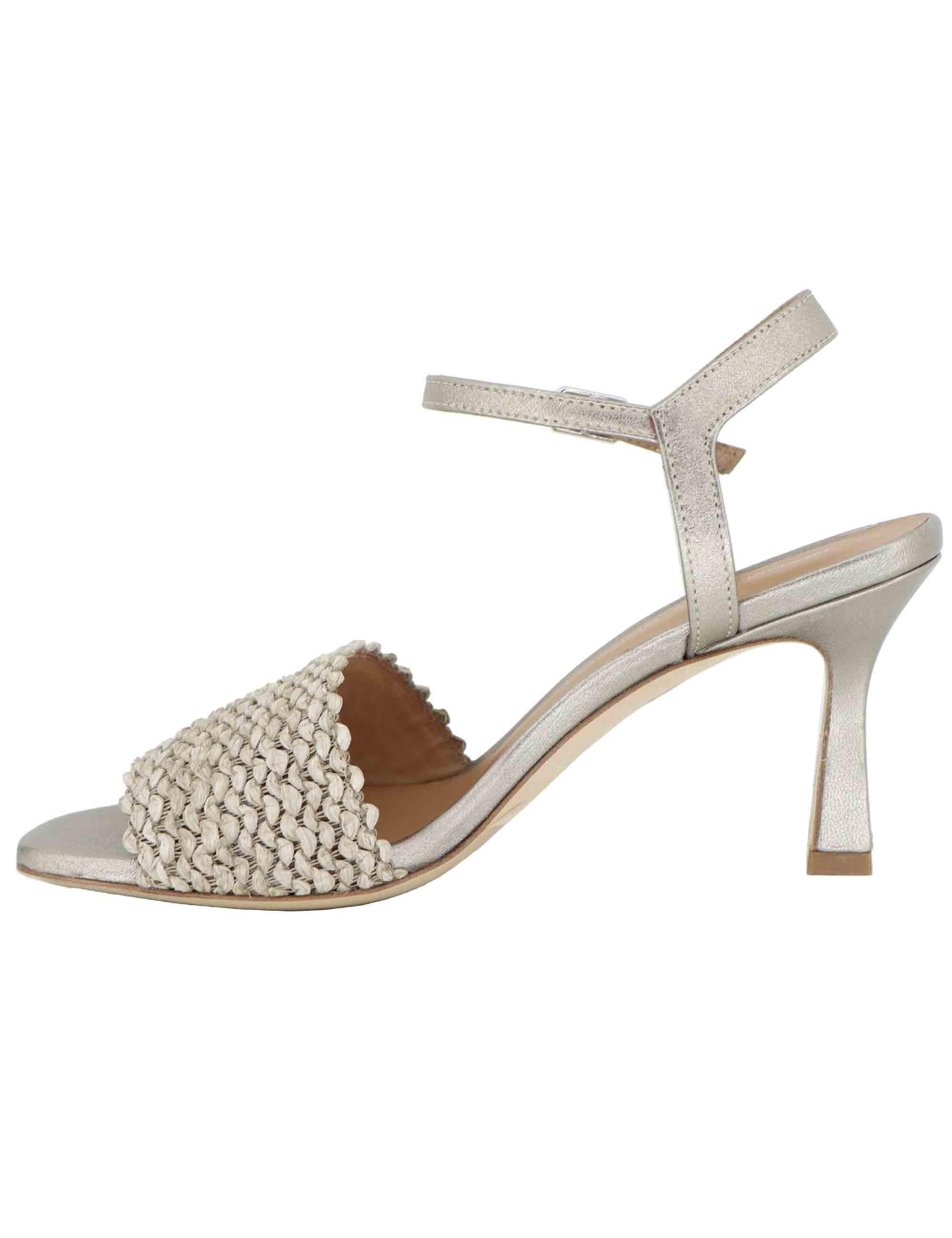 Sandali donna in pelle argento con tacco alto 2233 5 Gianmarco Sorelli 