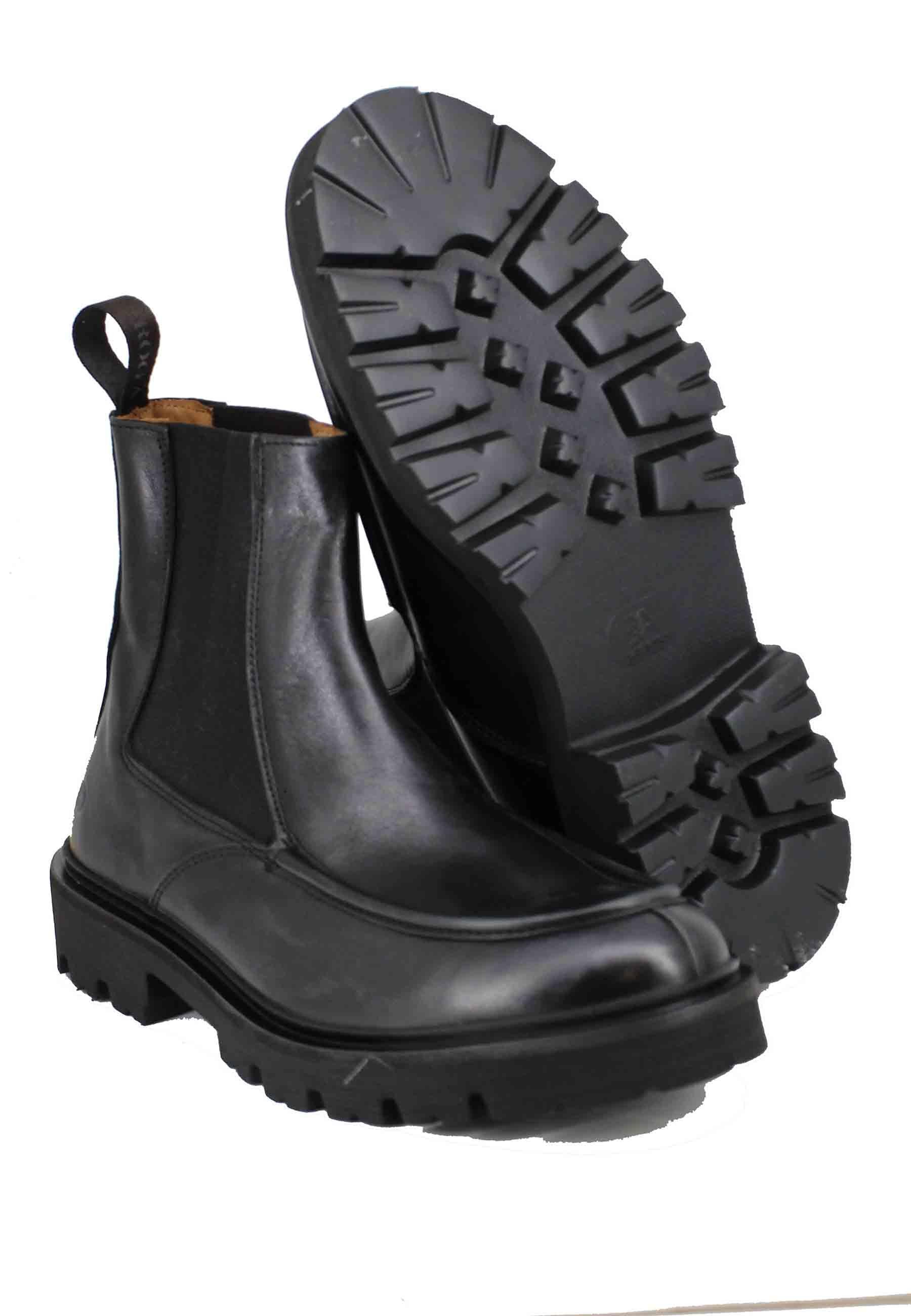 Stivaletti beatles uomo in pelle nera con vaschetta cucita MUND 31 001 Rogal's 