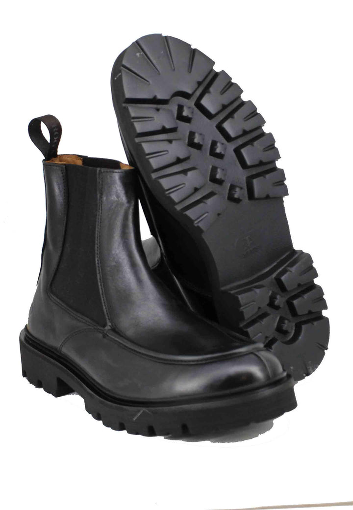 Stivaletti beatles uomo in pelle nera con vaschetta cucita MUND 31 001 Rogal's 